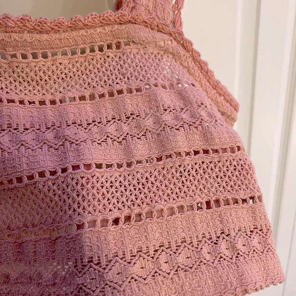 Aerie Crochet Crop Top BRAND NEW Medium in Peach - Picture 3 of 5